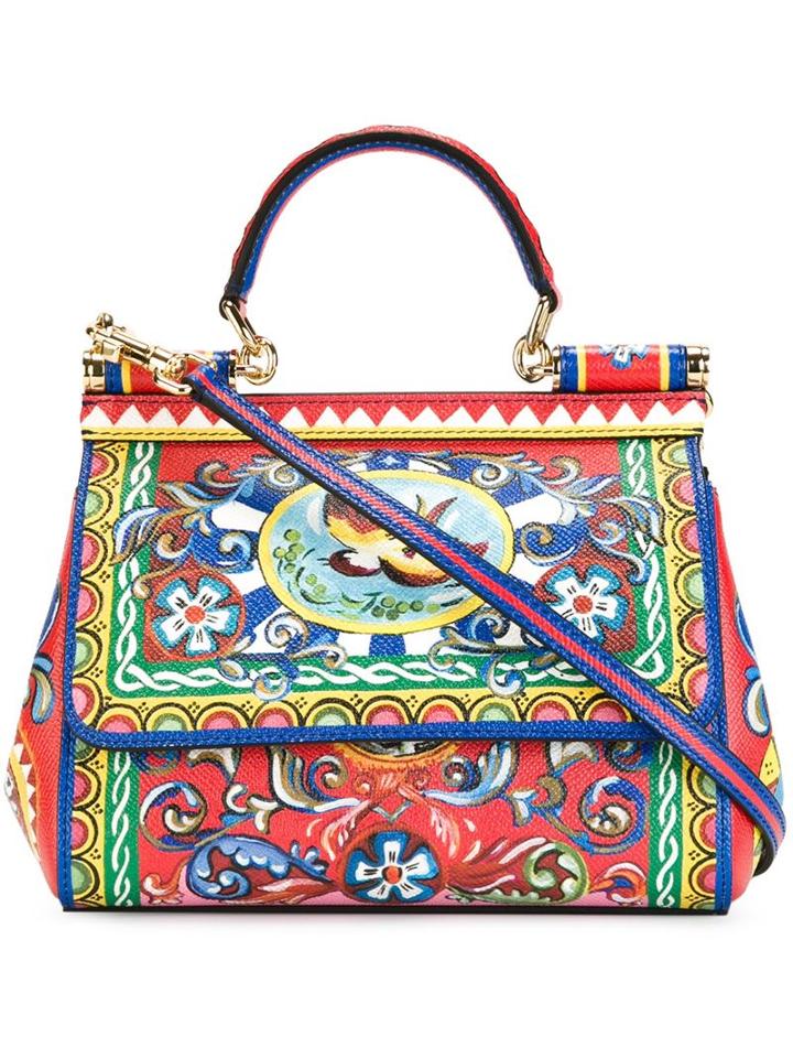 Dolce & Gabbana Mini Sicily Tote, Women's, Red, Leather