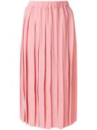Sara Lanzi Pleated Midi Skirt - Pink & Purple