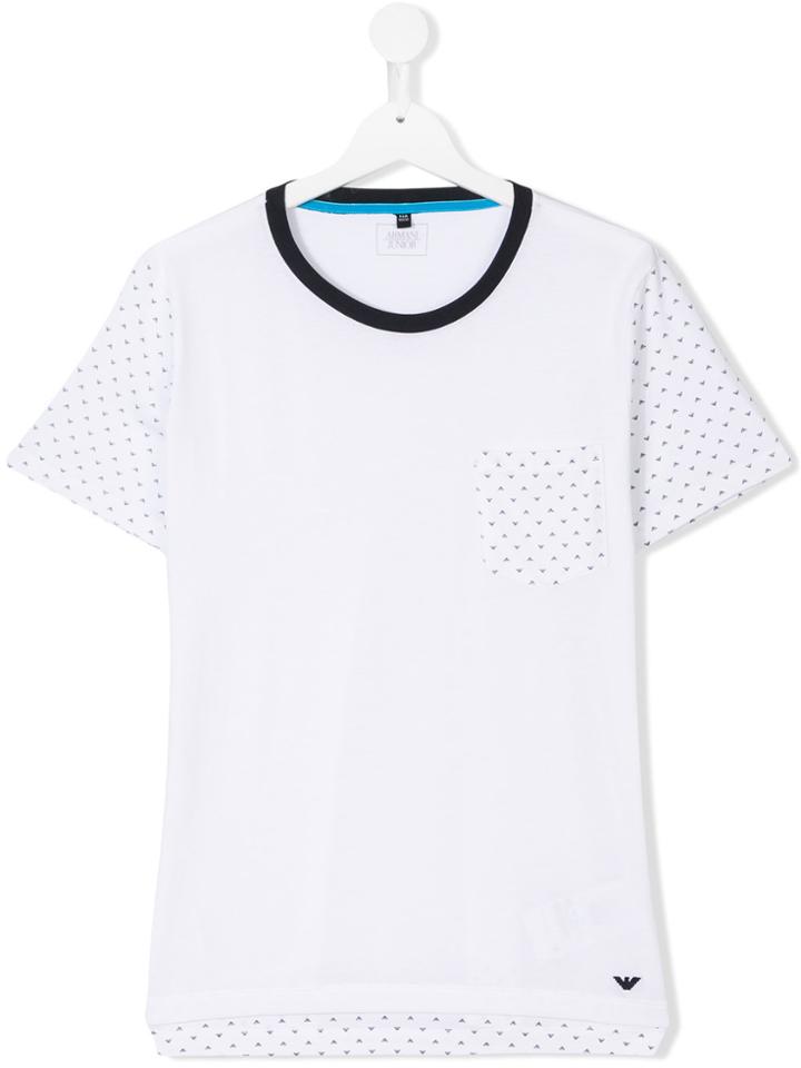 Armani Junior Monogram Detail T-shirt - White