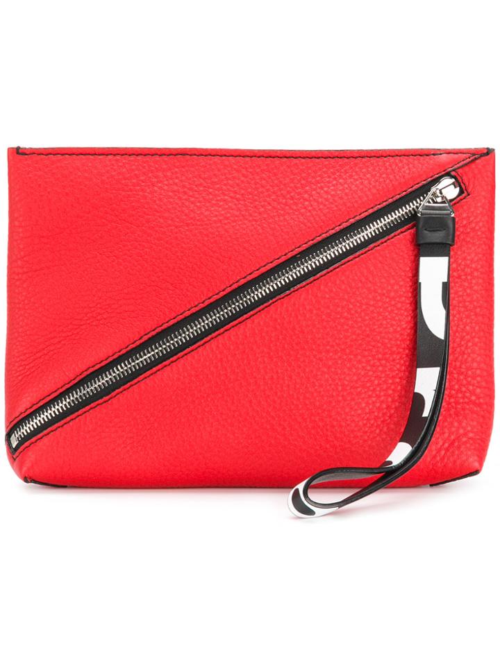 Proenza Schouler Pebbled Leather Zip Pouch - Red