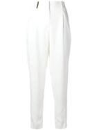 Peserico High-waisted Trousers - White