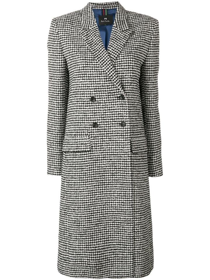 Ps By Paul Smith Midi Buttoned Coat - Black