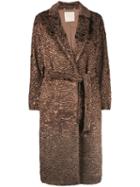 's Max Mara - Ribbed Belted Coat - Women - Silk/acetate/cotton/polyester - 40, Brown, Silk/acetate/cotton/polyester