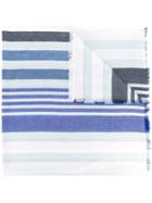 Sonia Rykiel Striped Scarf, Women's, Blue, Cotton/wool/silk