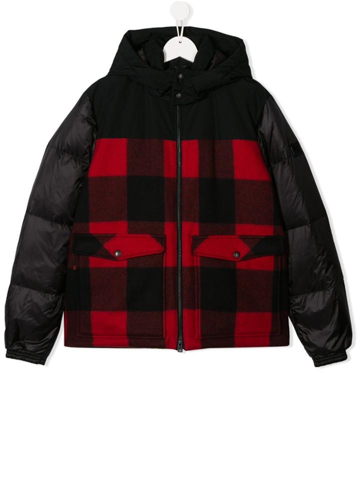 Woolrich Kids Teen Buffalo Print Bomber Jacket - Black
