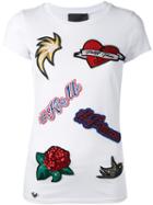 Philipp Plein - Appliquéd T-shirt - Women - Cotton/polyester/polyurethane/glass - S, White, Cotton/polyester/polyurethane/glass