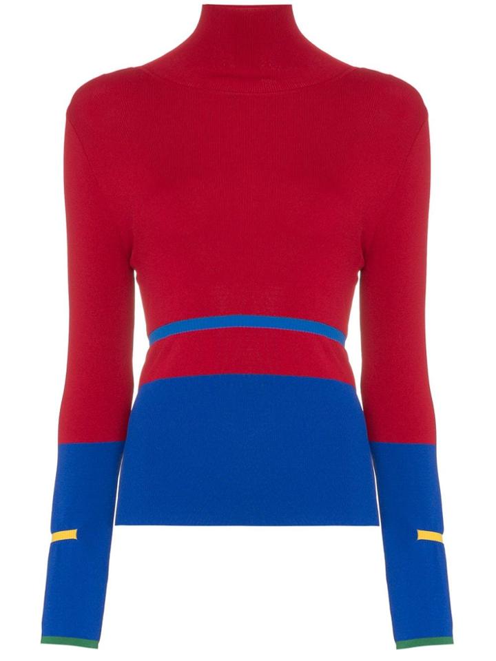 I Am Chen Colour Block Sweater - Red
