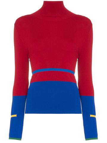 I Am Chen Colour Block Sweater - Red