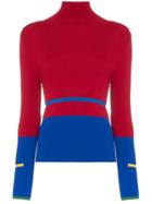 I Am Chen Colour Block Sweater - Red