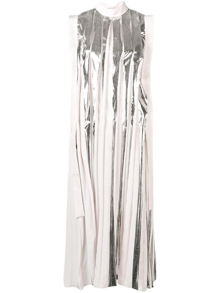Marni Flared Pleated Dress - Neutrals