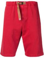 White Sand Twill Shorts - Red