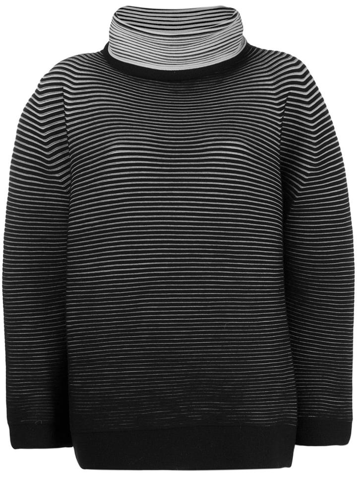 Issey Miyake Loose-fit Striped Jumper - Black
