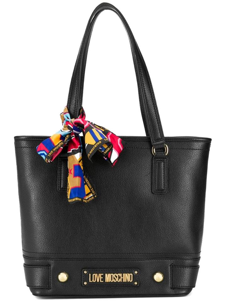 Love Moschino Scarf-detail Tote Bag - Black