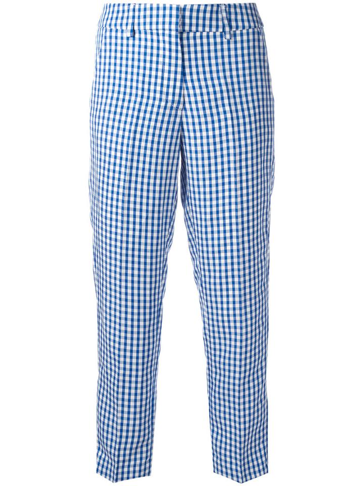 Dondup Elegance Trousers, Women's, Size: 44, Blue, Linen/flax/viscose