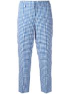 Dondup Elegance Trousers, Women's, Size: 44, Blue, Linen/flax/viscose