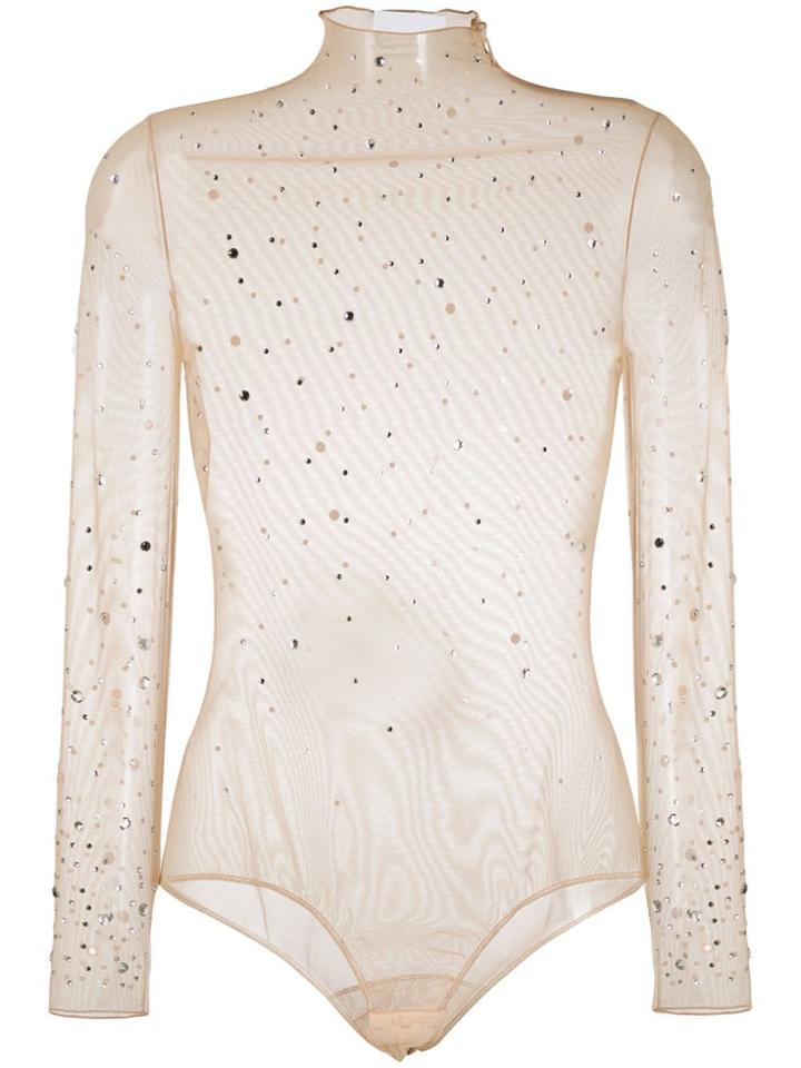 Burberry Crystal-embellished Tulle Body - Neutrals