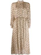 Sandro Paris Boot Print Midi Dress - Neutrals