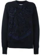 Sacai Embroidered Sweatshirt, Women's, Size: 4, Black, Cotton/nylon