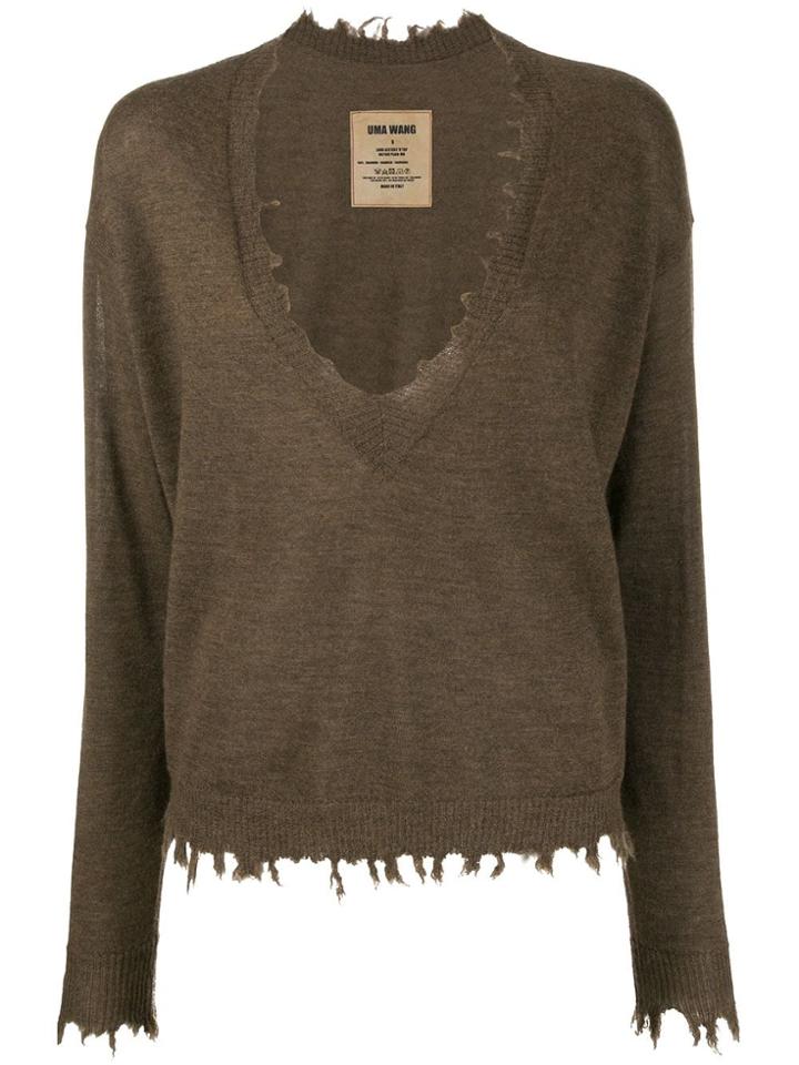 Uma Wang U-neck Jumper - Brown