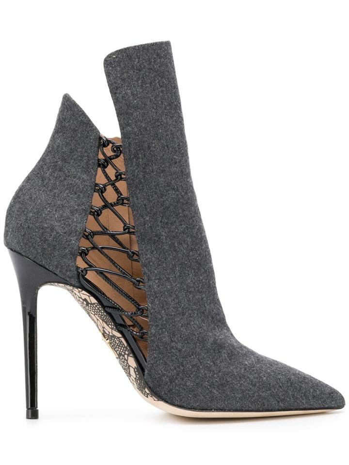 Cesare Paciotti Stiletto Ankle Boots - Grey