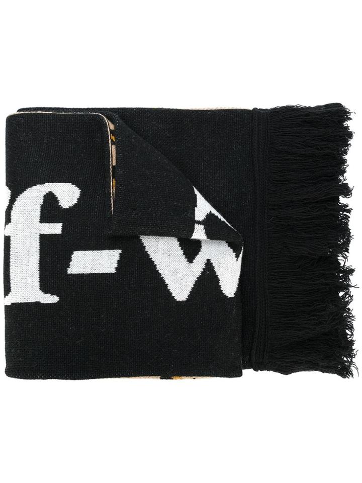 Off-white Leopard Print Scarf - Black