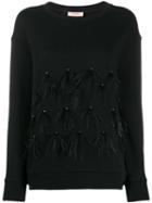 Twin-set Feathered Sleeve Jumper - Black