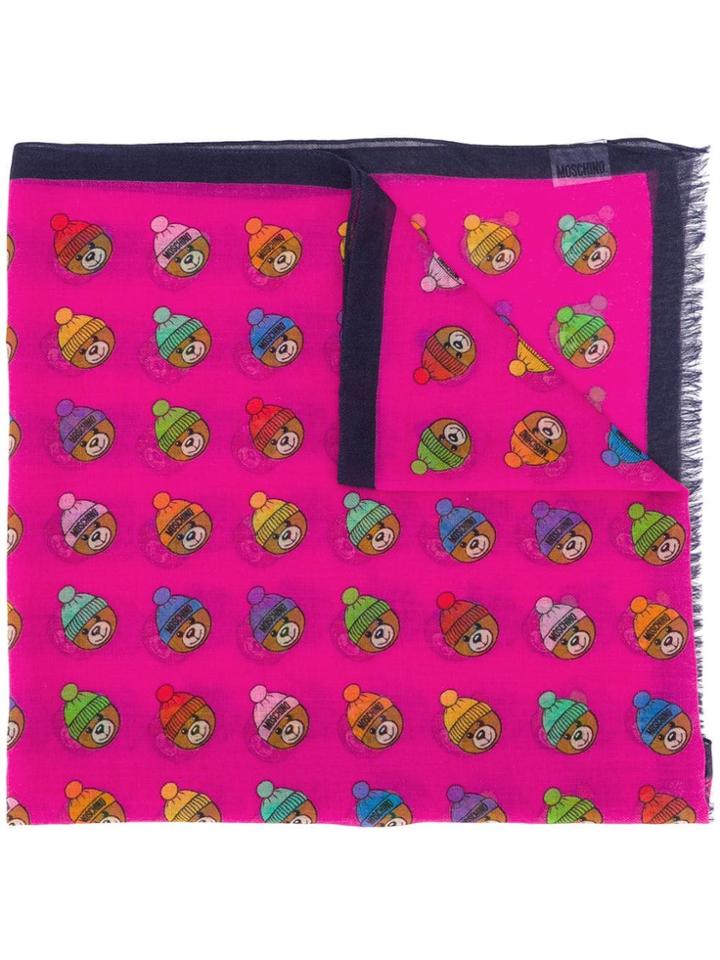 Moschino Bobble Hat Teddy Intarsia Scarf - Pink