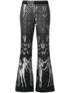 Giamba Flared Jacquard Trousers - Black