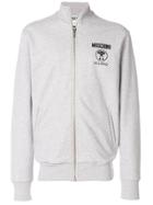 Moschino Logo Zip Front Sweatshirt - Grey