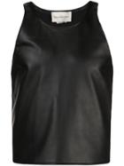 Ludovic De Saint Sernin Black Leather Tank Top