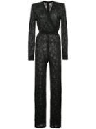 Balmain Sequinned Knit Jumpsuit - Black