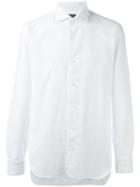 Barba Jacquard Effect Shirt, Men's, Size: 42, White, Cotton