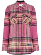We11done Check Print Two Pocket Wool Shirt - Pink