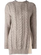 Agnona 'lana' Round Neck Jumper, Women's, Size: 44, Nude/neutrals, Wool/cashmere/silk