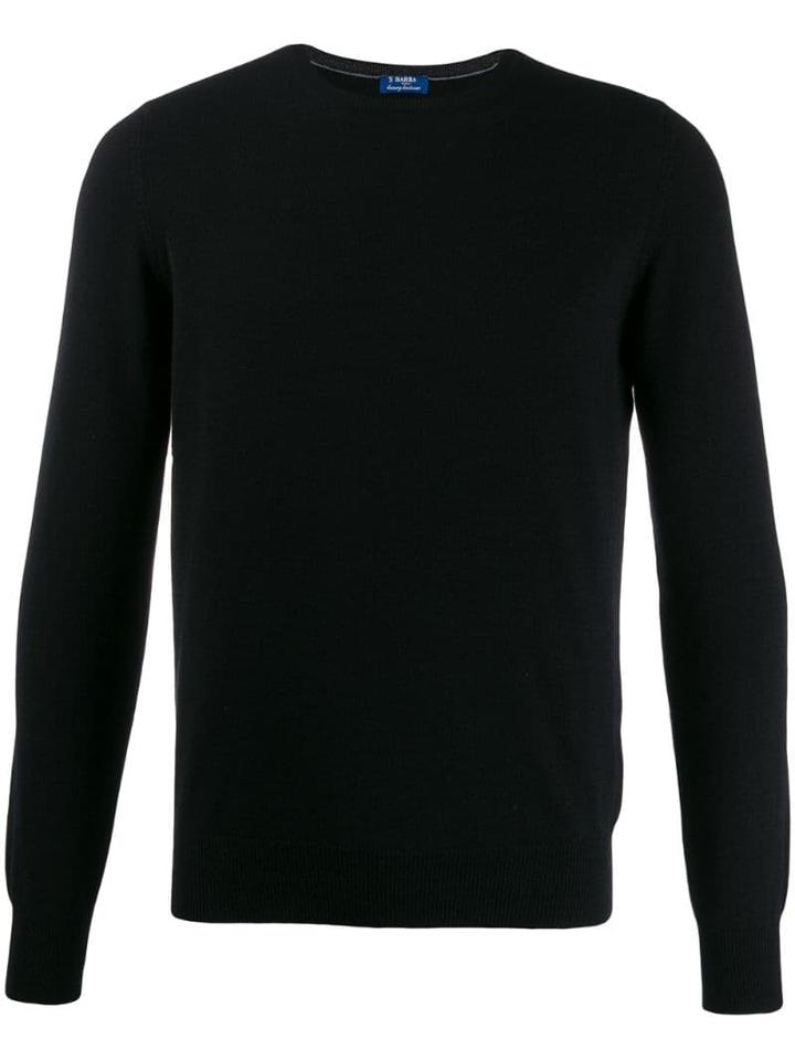 Barba Round Neck Jumper - Black