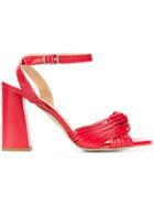 Rebecca Minkoff Cross Strap Sandals - Red