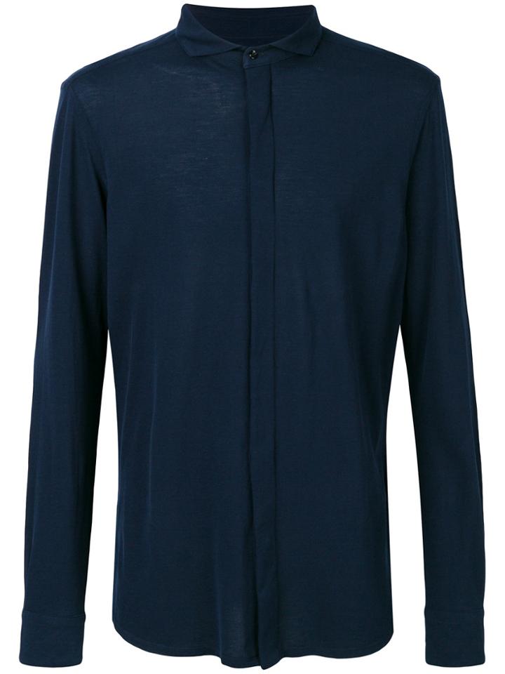 Paolo Pecora Skinny Collar Shirt - Blue