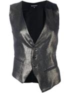 Ann Demeulemeester Metallic (grey) Waistcoat, Women's, Size: 34, Cotton/linen/flax/virgin Wool
