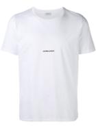 Saint Laurent Logo Print T-shirt, Men's, Size: Medium, White, Cotton/calf Leather