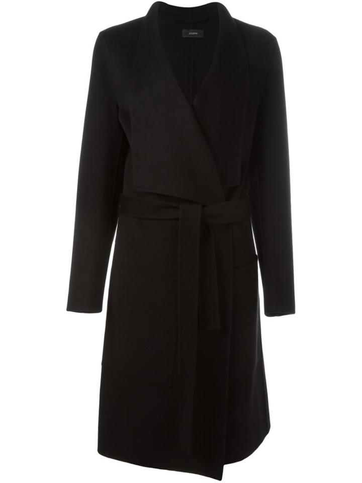 Joseph Belted Midi Coat, Women's, Size: 40, Black, Cashmere/wool