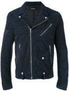 The Kooples - Vintage Biker Jacket - Men - Goat Skin/polyester/acetate/cupro - M, Blue, Goat Skin/polyester/acetate/cupro