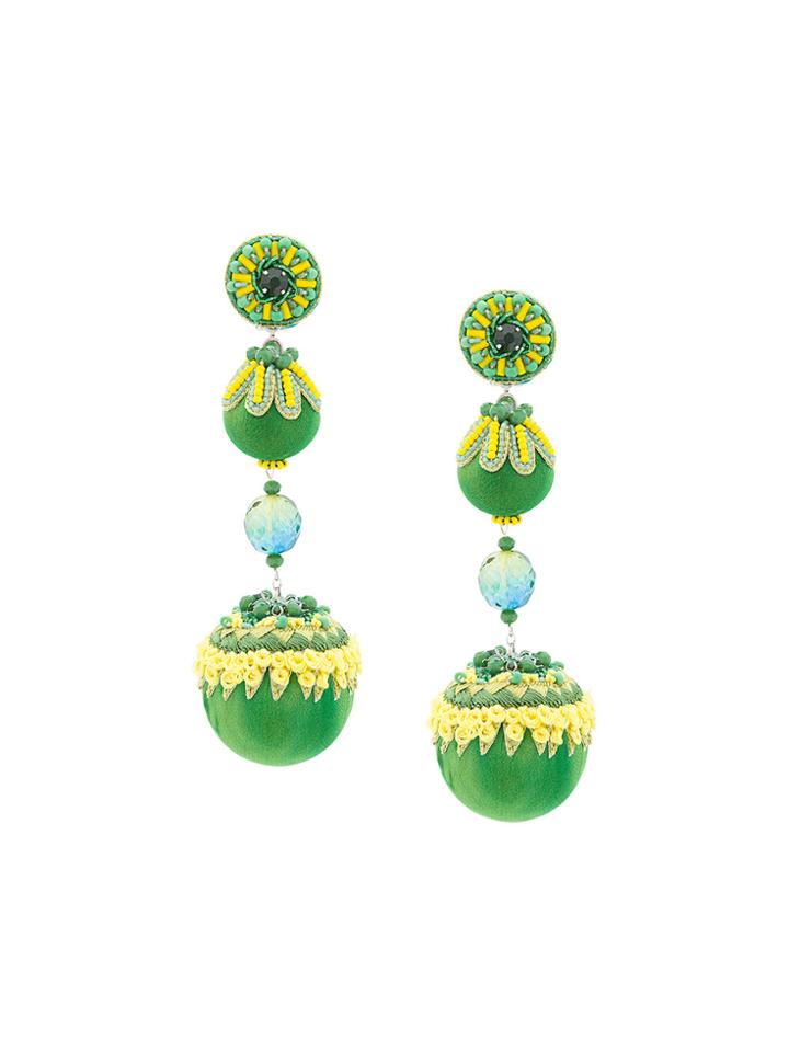 Ranjana Khan Lily Earrings - Green