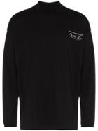 Martine Rose Long Sleeve High Neck Logo Print-shirt - Black