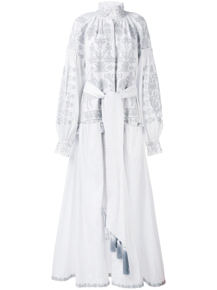 Yuliya Magdych - 'litopys' Dress - Women - Linen/flax - L, White, Linen/flax