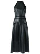 Talie Nk Leather Midi Dress, Women's, Size: 42, Black, Leather