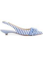 Anna Baiguera Striped Slingback Pumps - Blue