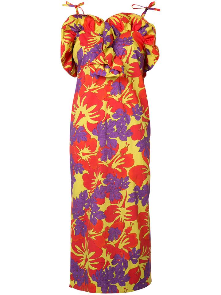 Rosie Assoulin Floral Print Dress, Women's, Size: 4, Cotton/spandex/elastane