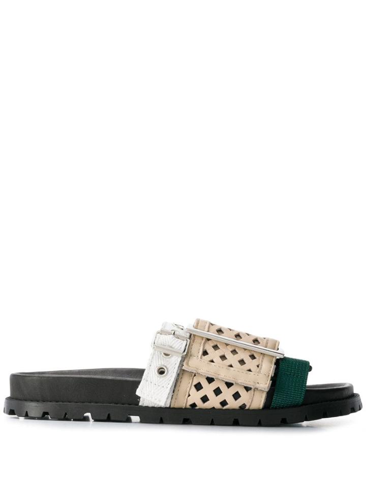 Sacai Colour-block Sandals - Neutrals