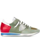 Philippe Model Panelled Sneakers, Men's, Size: 41, Green, Leather/nylon/rubber