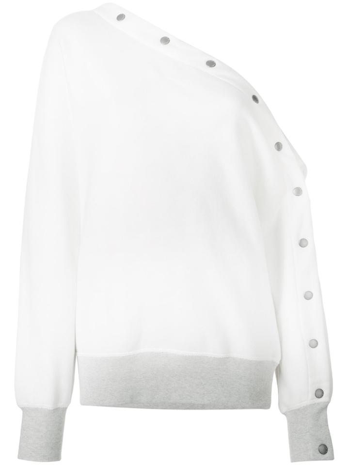 Rag & Bone One Shoulder Button Detailed Sweatshirt - White